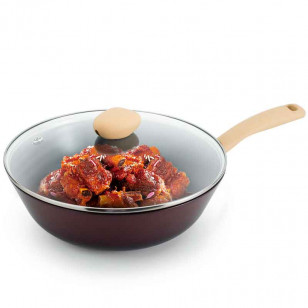 寶石紅陶瓷炒鍋家用炒菜鍋具
