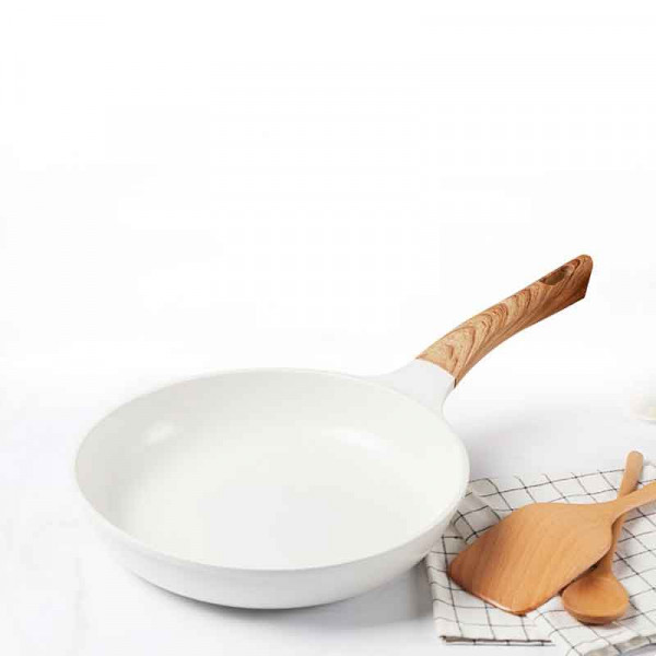 白色陶瓷塗層日式不粘鍋平底鍋