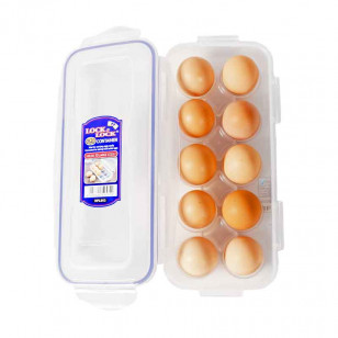 樂扣樂扣保鮮盒塑料雞蛋盒帶蓋雞蛋托分隔冰箱儲物盒鹹鴨蛋儲存盒