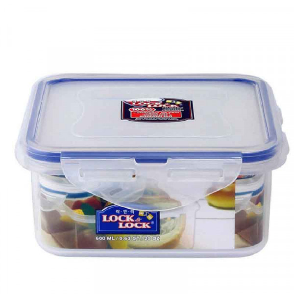 樂扣樂扣保鮮盒正方形塑料便當盒冰箱收納儲物盒食品保鮮盒600ml