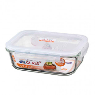 樂扣樂扣玻璃保鮮盒格拉斯耐熱玻璃便當盒大容量飯盒冰箱收納盒1L