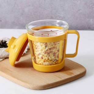 樂扣樂扣泡麵碗帶蓋早餐杯微波爐烤箱加熱碗耐熱玻璃牛奶麥片杯子