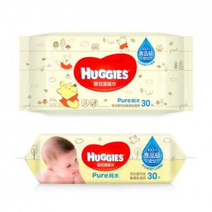 HUGGIES純水嬰兒濕紙巾 - 原箱 30'SX3X8